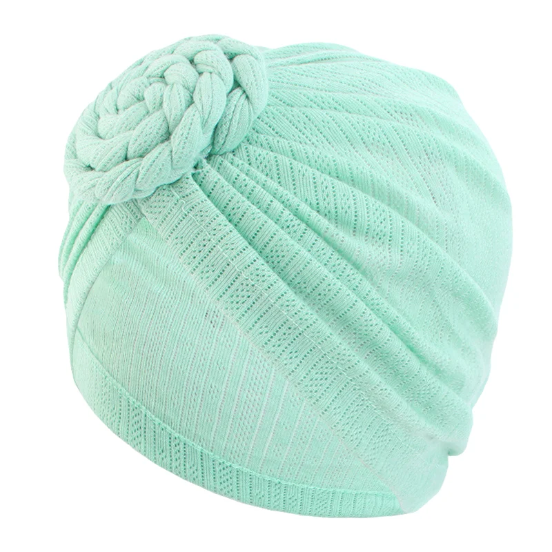 Novas mulheres muçulmano turbante chapéu de algodão nó superior flor decoração headwrap senhoras capa de cabelo gorro lenço quimio boné bandanas