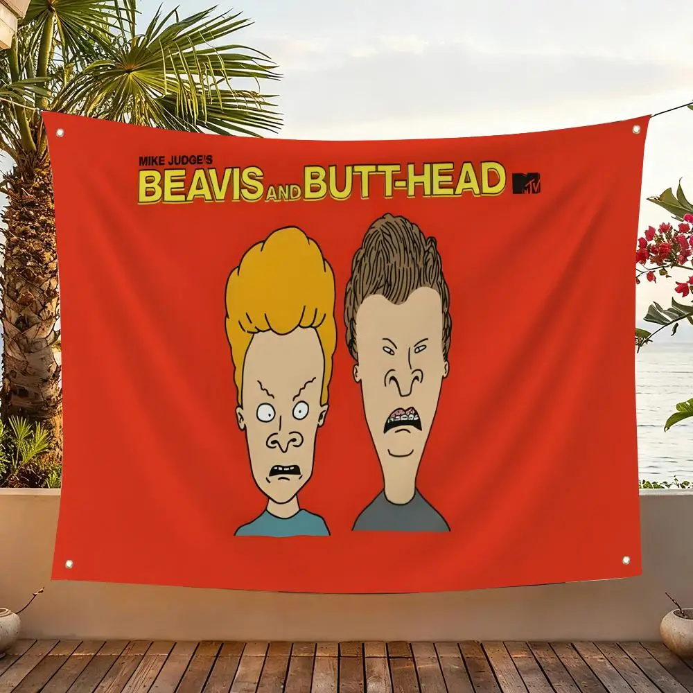 Flags Home Yard & Garden Decor Banner - Indoor Outdoor Wall Hanging Flag B-Beavis and Butt-HeadS