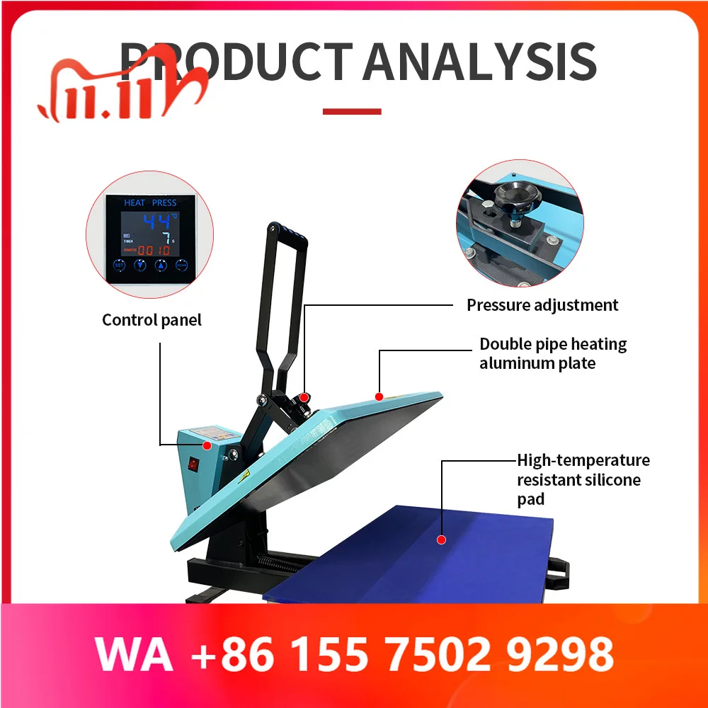 38*38 Heat Press hine New Condition Multicolor Cloth Printer for Heat Transfers