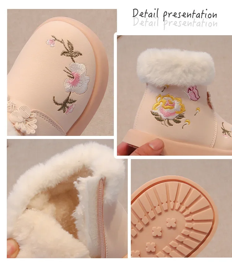 الفتاة حذاء بوت بطول الكاحل السببية تنوعا طفل الأميرة السراويل واحدة الأحذية الحلو موضة التطريز الأطفال ربيع الخريف الأحذية الجلدية