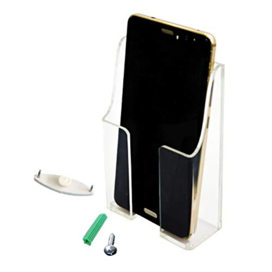 

Media Organizer Storage Box Acrylic Transparent Wall Mount Mobile Phone Holder Remote Control