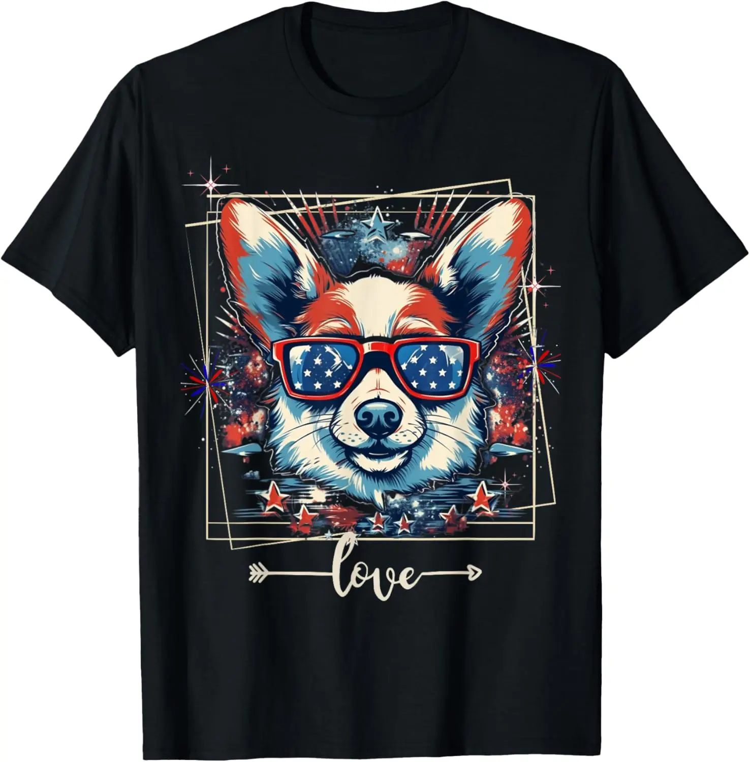 4th Of July American Flag Patriotic Corgi Lovers Dog T-Shirt