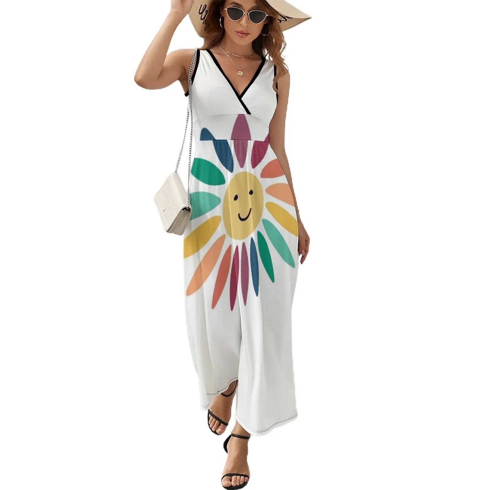 

Happy Flower Sleeveless Dress Casual dresses birthday dress for women