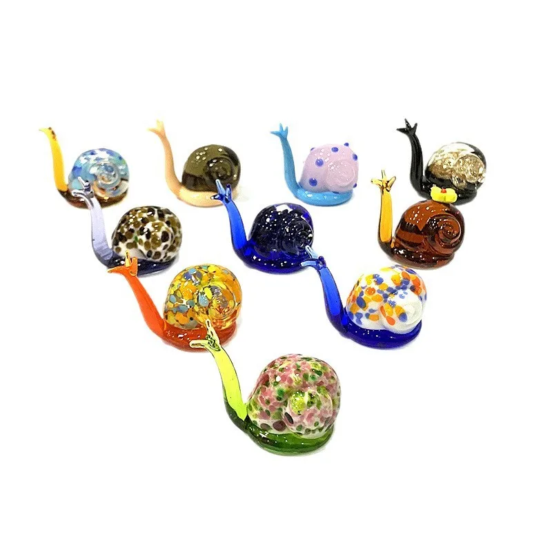 حديقة الخيالات وتزيين الميكرومناظر حلزونات زجاجية مصغرة ملونة بأстilos مختلفة لوحات ديكورативية من اللافقاريات الحميمة لمنزل ومكتب المنزل هدايا إبداعية لعيد الميلاد والسنة الجديدة ومكونات تزيين الحدائق