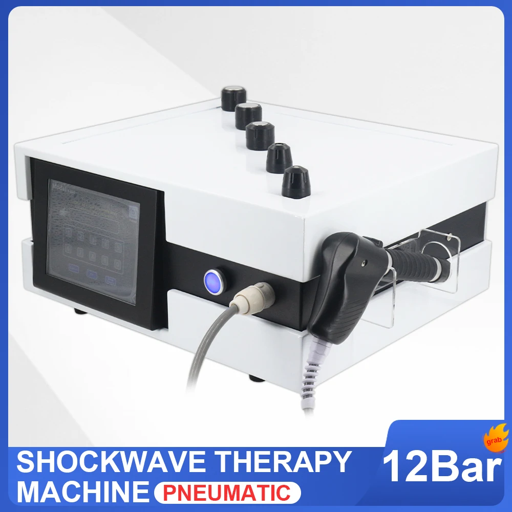 Pneumatic Shockwave Therapy Machine 6 Heads Effective ED Treatment Body Pain Relief 12Bar Relaxation Shock Wave Massage Machine