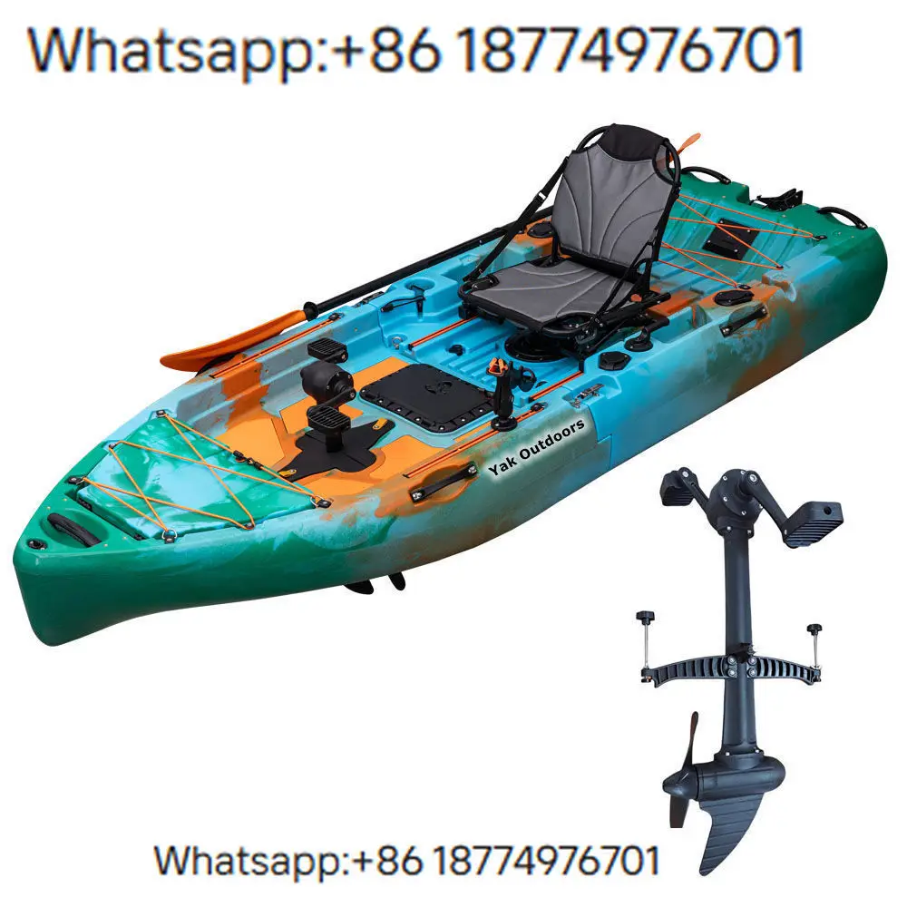 

2025 New Modular 9ft Wide Stable Motorized Ka Easy Store Plastic Fishing Kajak with Pedal Drive 3 Person Capacity