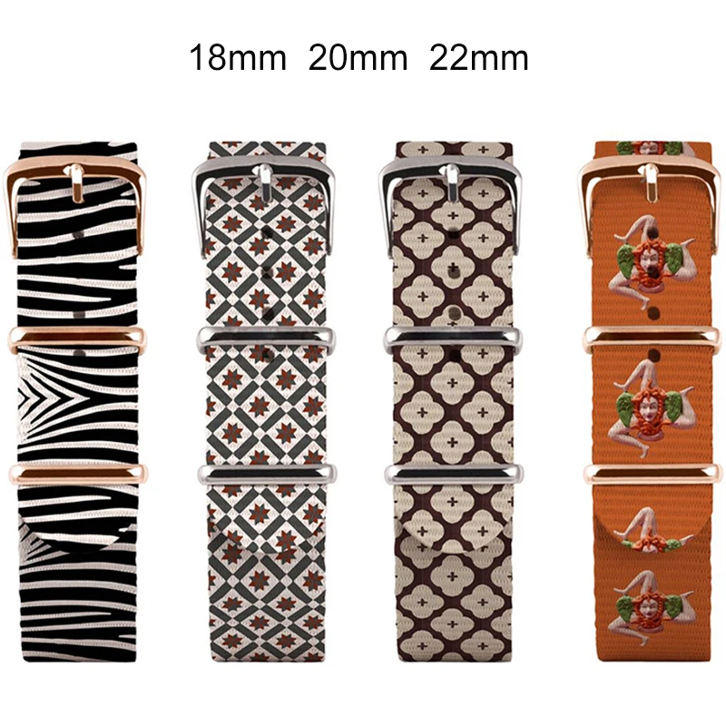 Premium Nylon Straps 18mm 20mm 22mm Nylon Watch Band Colorful NATO Nylon Canvas Watch Strap for Men Women