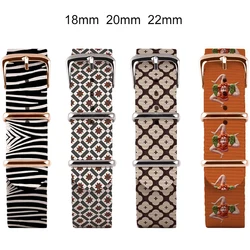 Premium Nylon Straps 18mm 20mm 22mm Nylon Watch Band Colorful NATO Nylon Canvas Watch Strap for Men Women