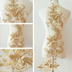 1Pc Big Wedding Dress Lace Applique DIY Craft Flower Patch Garment  Material  Lace Fabric