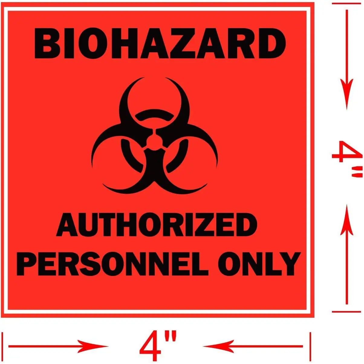 Impermeável Biohazard Adesivos, Sinais-Hazard, Etiqueta de Advertência para Laboratórios, Materiais Clínicos e Industrial, 4x4 Polegadas, 50Pcs