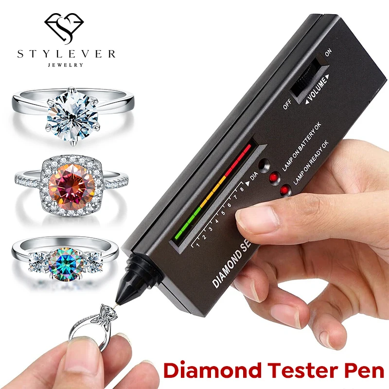 Professional High Accuracy Diamond Tester 2 Jewelry Tool Tweezer 4 Claws Gems Prong Holder Selector Round  Loose Stone