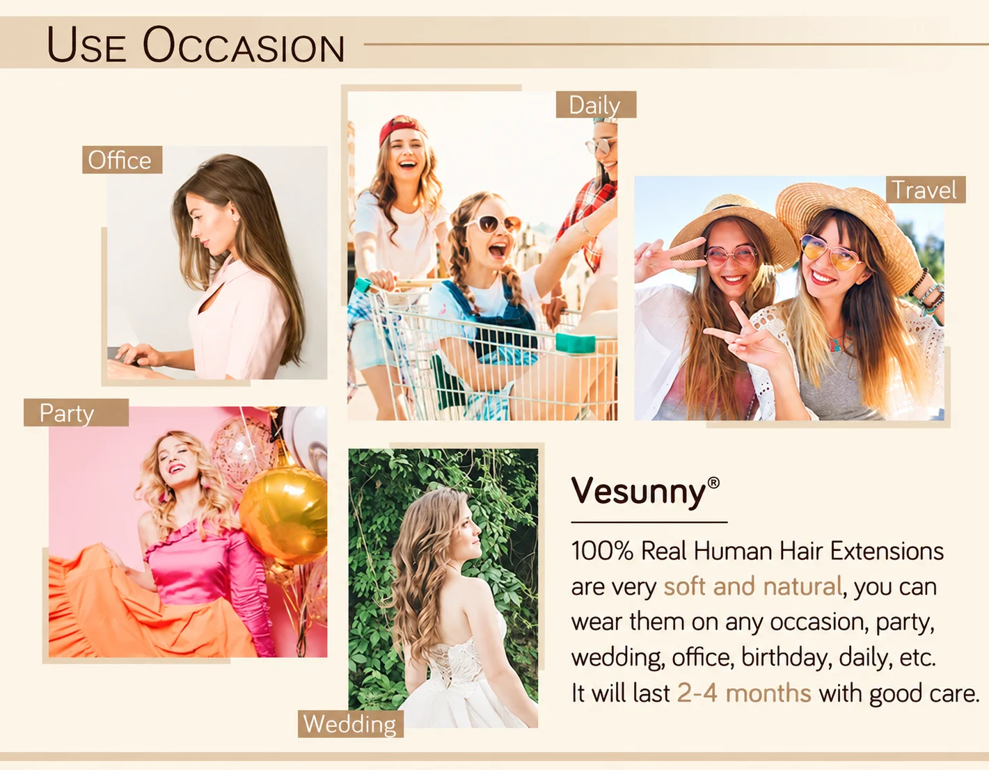 VeSunny Clip-in-Haarverlängerungen, Echthaar, blonde Clip-in-Haarverlängerungen # 16/22 Echte Perücke mit doppeltem Schuss, seidig gerade – Detail 18