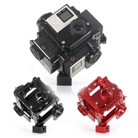 FF-1p8 360/720 Degree VR Full frame shoot FPV Panoram Imaging Video Recorder 6pcs gopro camera holder cage for gopro hero 4/3+