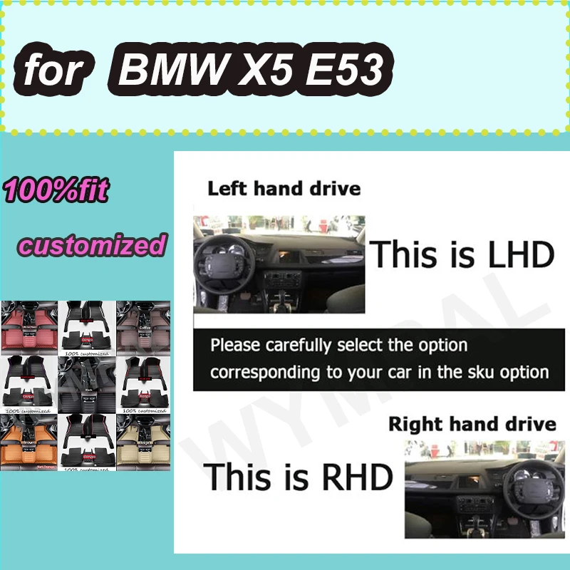 

LUXURY Car Floor Mats For BMW X5 E53 2004 2005 2006 2007 2008 Auto Luxury Leather