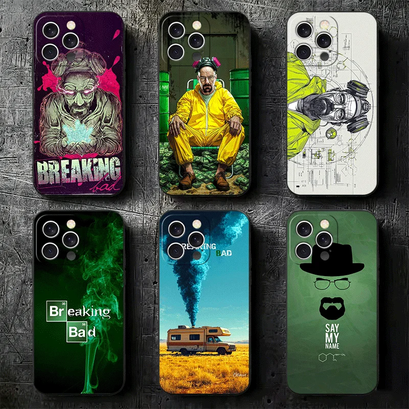Чехол для телефона Breaking Bads Heisenberg, мягкий, для iPhone 16, 16E, 17 Air, 15 Pro Max, 14 Plus, 13 Mini, 11, 12, 7, черный, задняя крышка-накладка