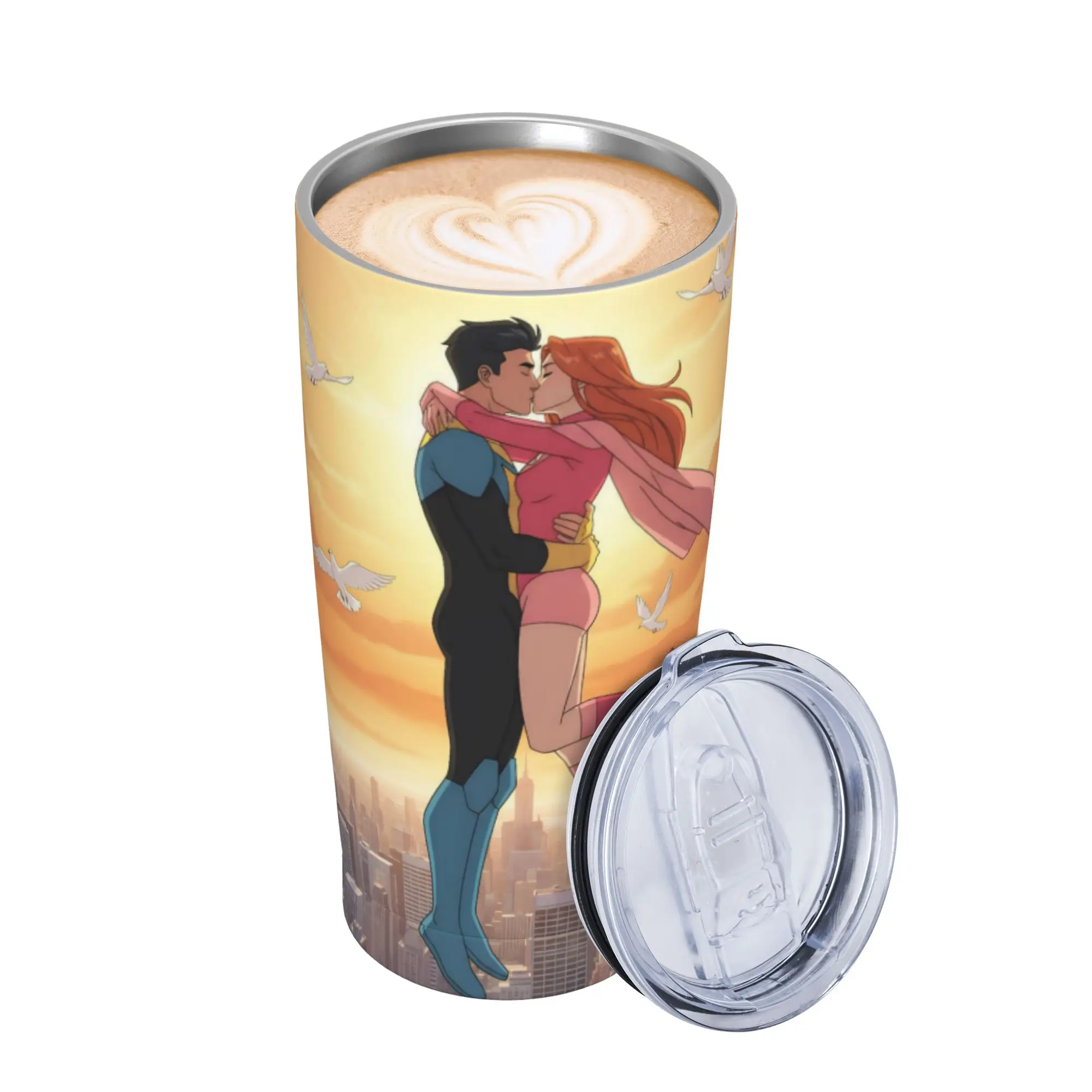 Invincibles Comic Insulated Tumbler with Straws  Vacuum Thermal Mug Double Wall Car Bottle Cup 20oz