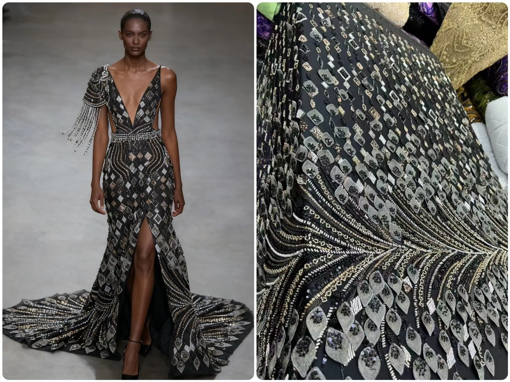 

African 3D Beads Lace Fabric 2026 High Quality New French Nigerian Sequins Embroidery Tulle Fabric For Wedding Dresses Sewing