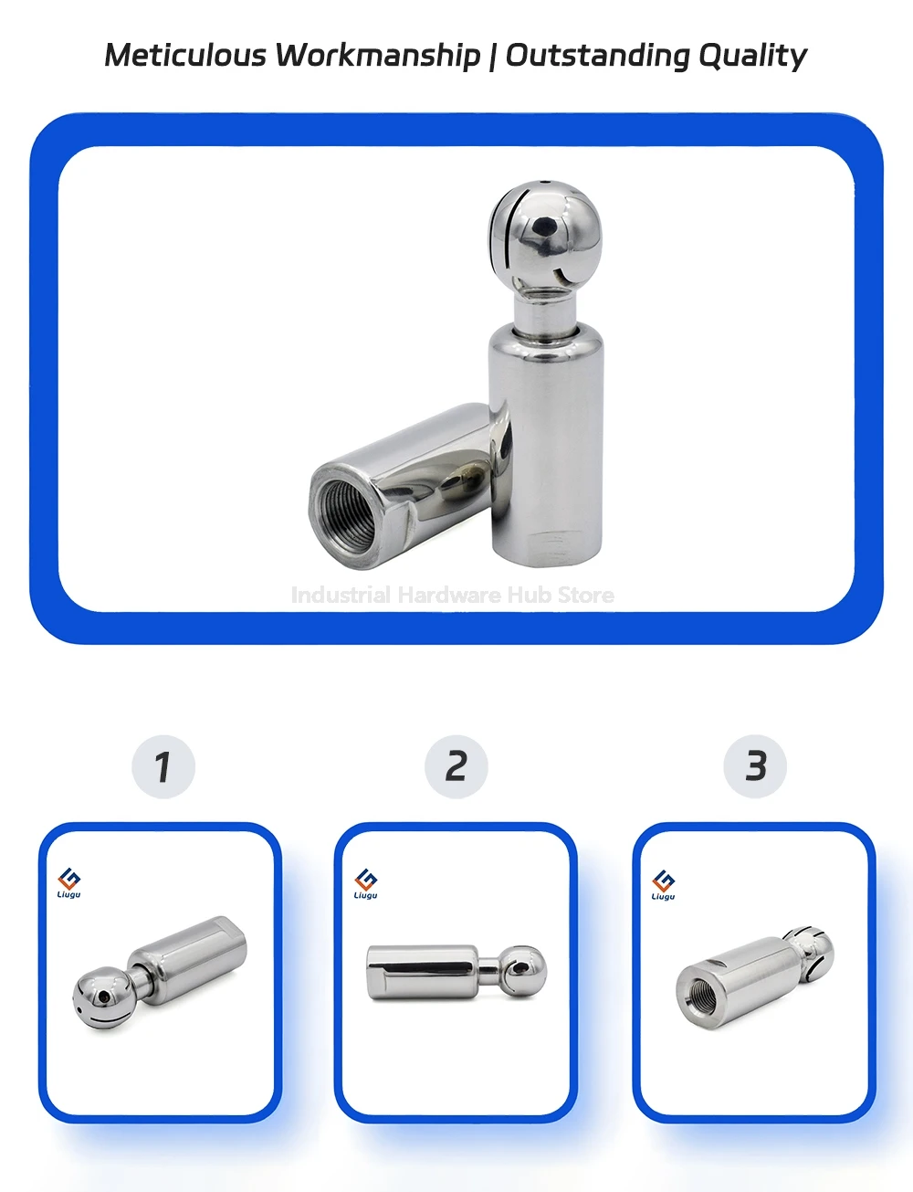Sanitär rotierende CIP-Tank-Reinigungskugel, SS304/316 Edelstahl BSP 1/4" 1/2"-2" Innengewinde, 360 ° Spray zum Waschen des Tanks – Detail 1