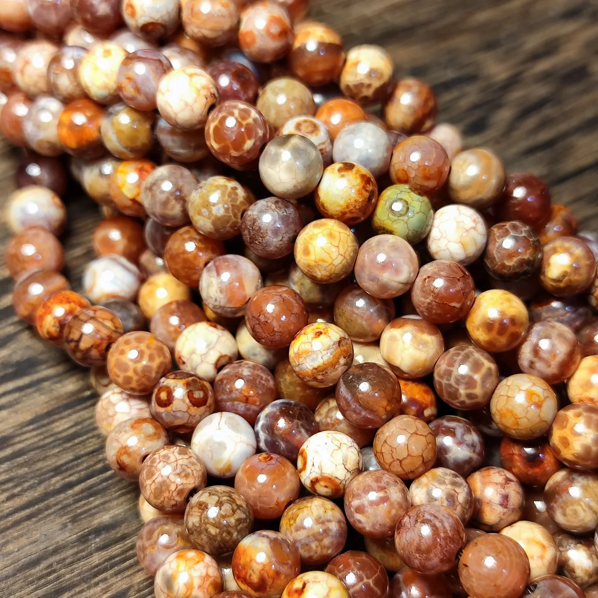 Natural agate colorful agate beads loose beads necklace pendant bracelet DIY handmade accessories wholesale