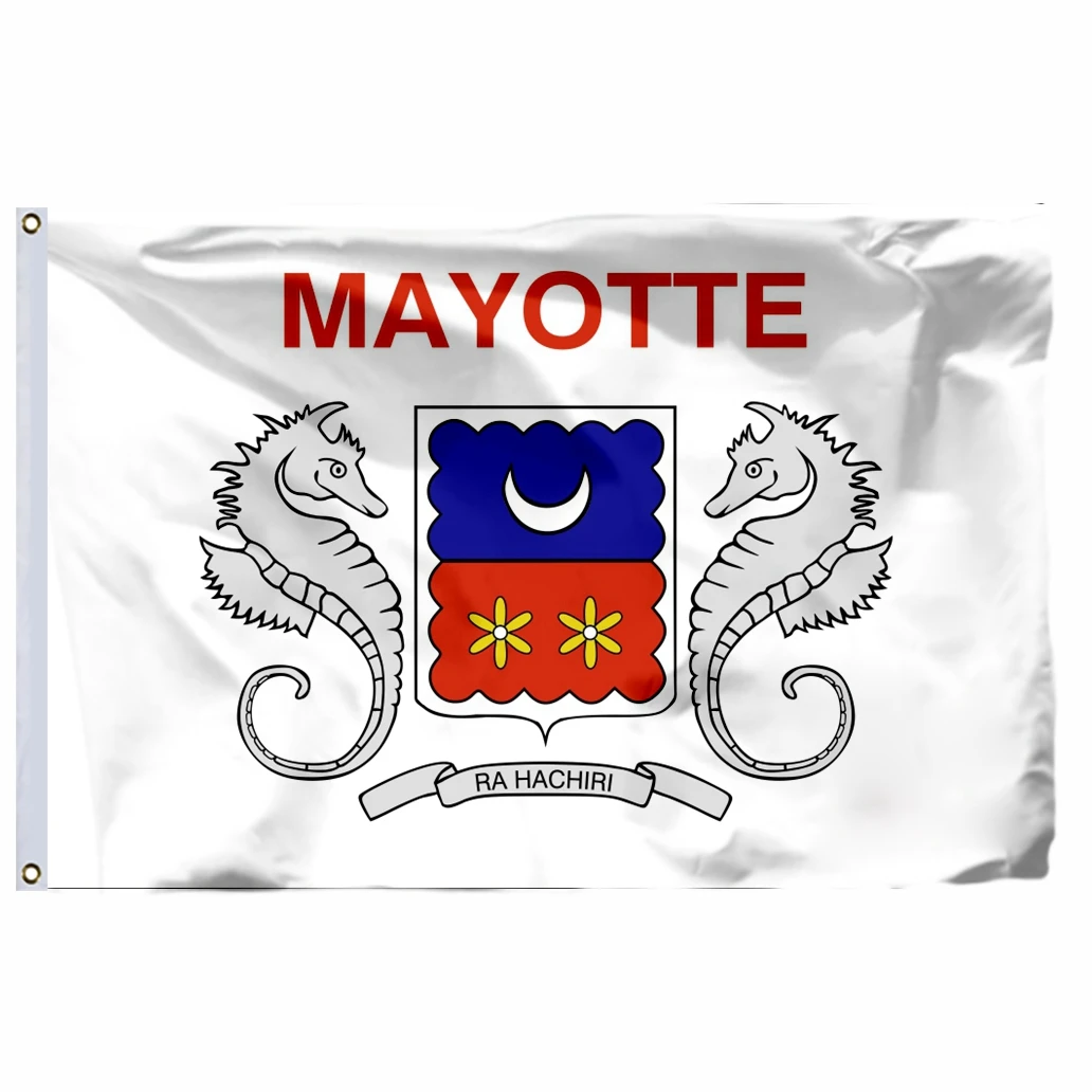 France Mayotte Flag 90x150cm 3x5ft 100D Polyester Double Stitched High Quality Banner Free Shipping