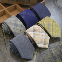 New 8cm Fashion Wool Neck Ties For Men Winter Daily Neckwear Classic Grey Navy Plaid Neckties Wedding Party Suit Soft Tie Cravat