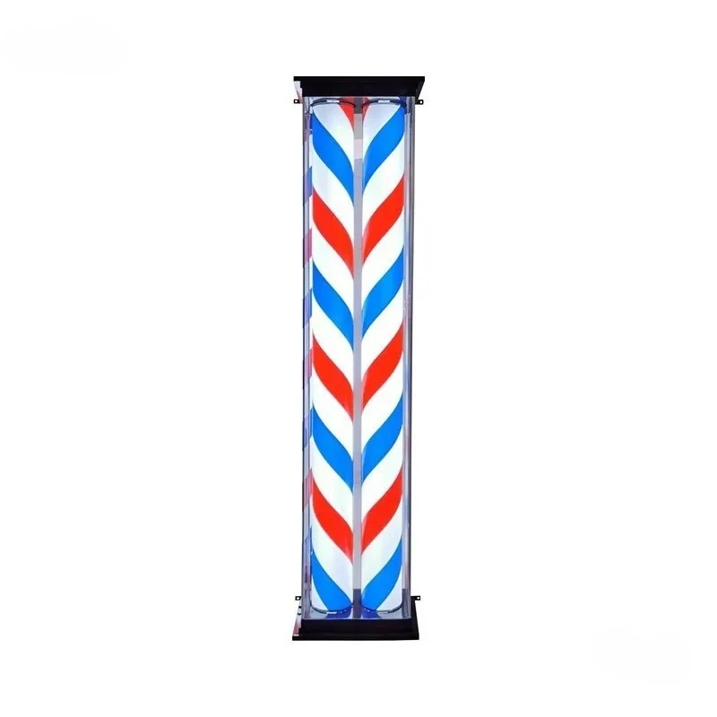 LED Barber Pole Light Floor to Ceiling Wall Mounted Double Cylinder Glass Hair Signage Modern Shop Decor Lighting