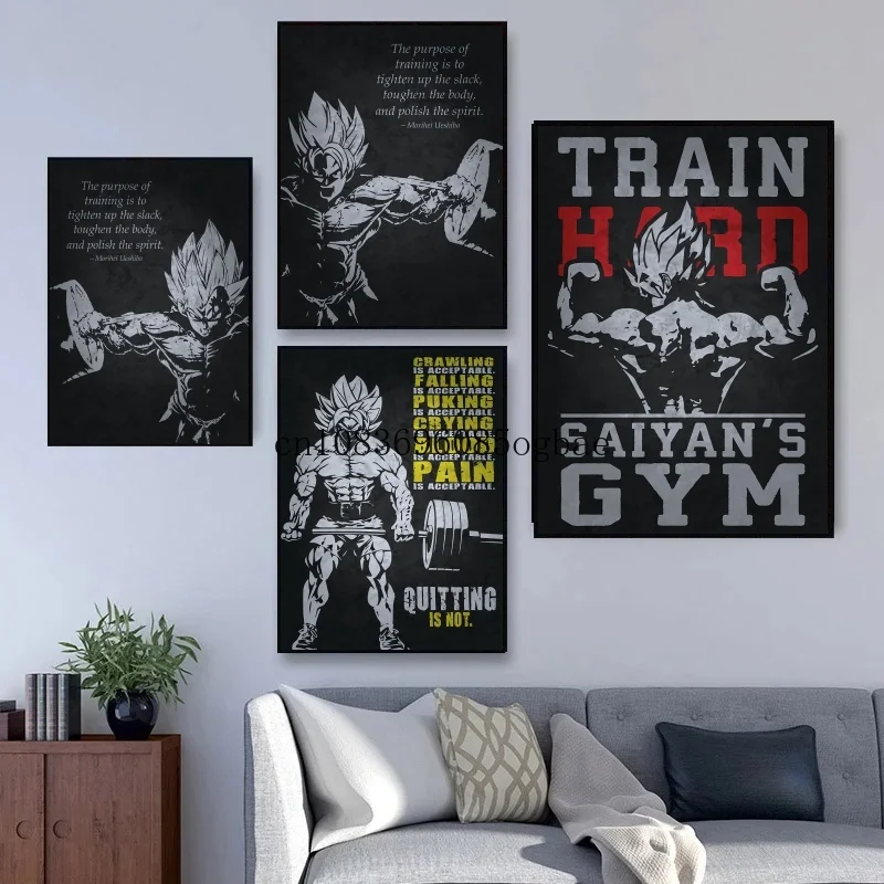 

High Quality Canvas Anime Dragon Ball Goku HD Picture Poster Gym Decorative Art Interior Paintings Fashion Wall Paintings Gift
