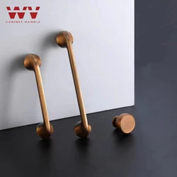 WV Yellow Bronze Furniture Handle Vintage American Style Brass Kitchen Drawer Cabinet Knobs Door Pulls Furniture Hardware