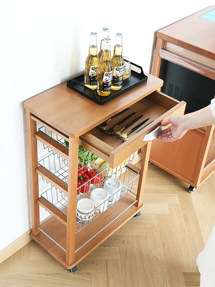 Italy imported retro style fruit and vegetable storage cart kitchen fruit and vegetable basket multi-layer storage rack cherry