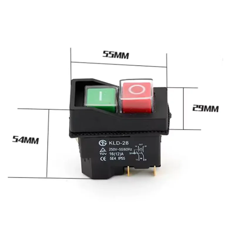 Wasserdichter IP55 Drucktaster Elektromagnetischer Schalter 4-polig AC250V 16(15)A Magnetstarter Sicherheitsschalter für Elektrowerkzeuge Maschinenwerkzeug – Detail 1