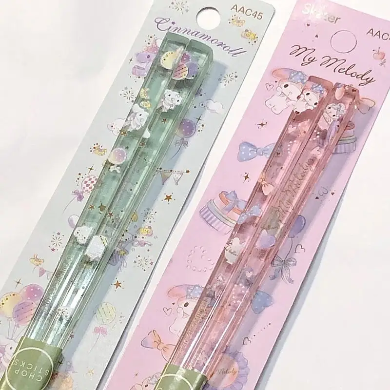 Cinnamoroll Sanrio Melody Chopsticks Cartoon Top Grade Household High Temperature Resistance Portable Tableware Gifts for Girls