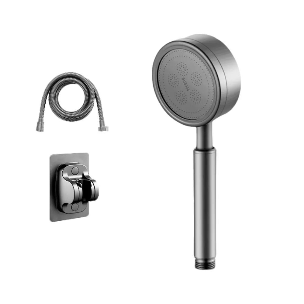 

304 Stainless Steel Booster Shower Head Kit Built-in Filter Water Saving Handheld Shower Head with Hook and Hose