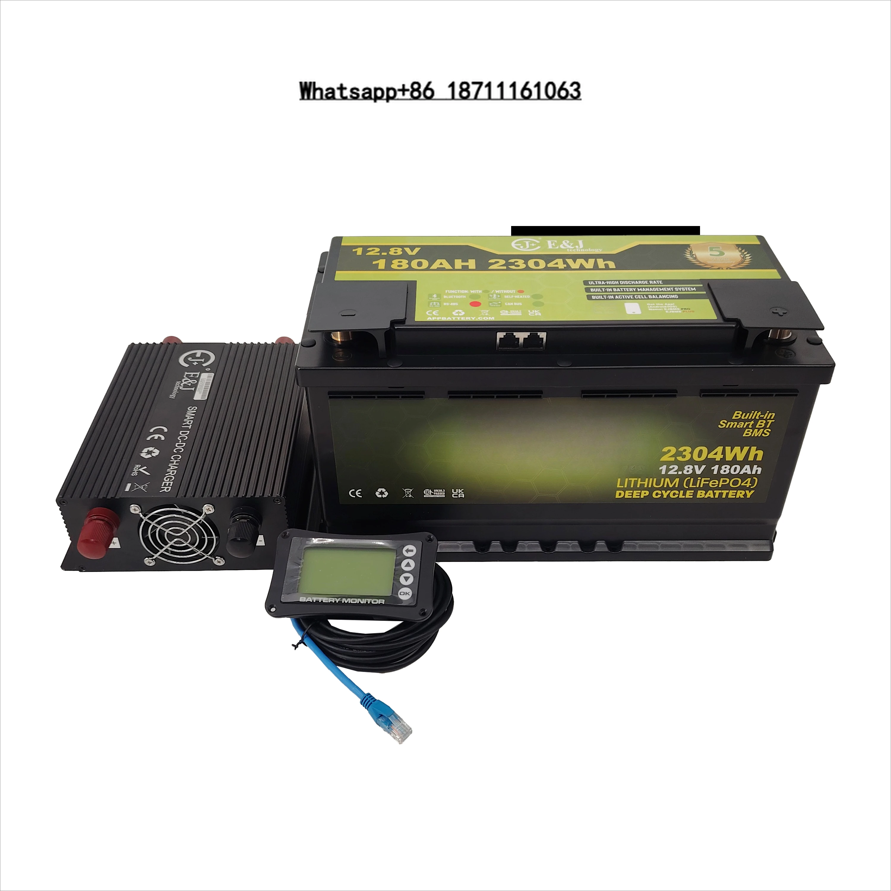 12V 180Ah LiFePO4 RV Lithium System 60A DCDC 2-in-1 Charger & Precision (6000-Cycle)