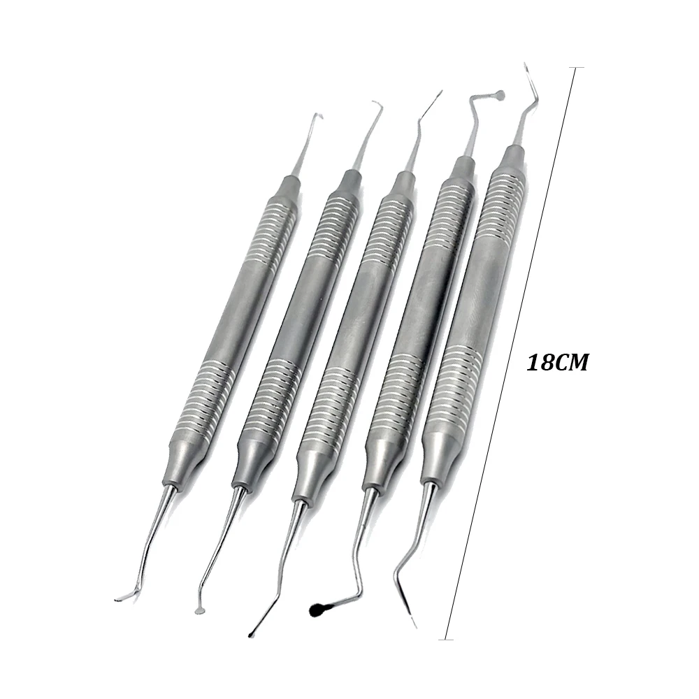 

5pcs Dental Gingival Retraction Cord Packer Stainless Steel Gingival Separator Dental Scaler Double Ends Instrument Model