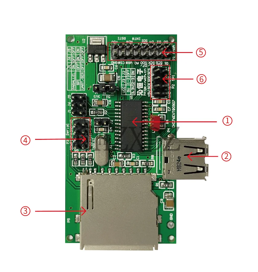 Dispositivo de Placa Paralela USB Porta Paralela CH376S, Cartão SD Modo Host, UART, SPI, 8 bits, 1Pc Lot
