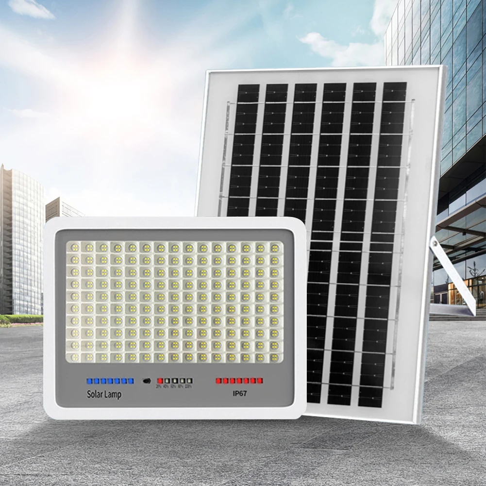 

Solar Powered LED Flood Light IP67 Waterproof Outside Spotlights Auto-On Outdoor Wall Floodlight Multi Modes for Patio Path Yard