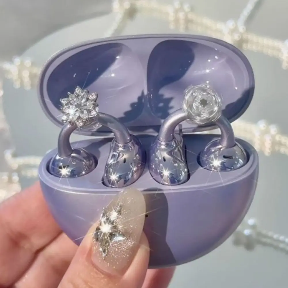 Hebilla de diámetro para auriculares DIY, Clip decorativo para auriculares de circón extraíble, patrón de mariposa, accesorios para auriculares fáciles de instalar