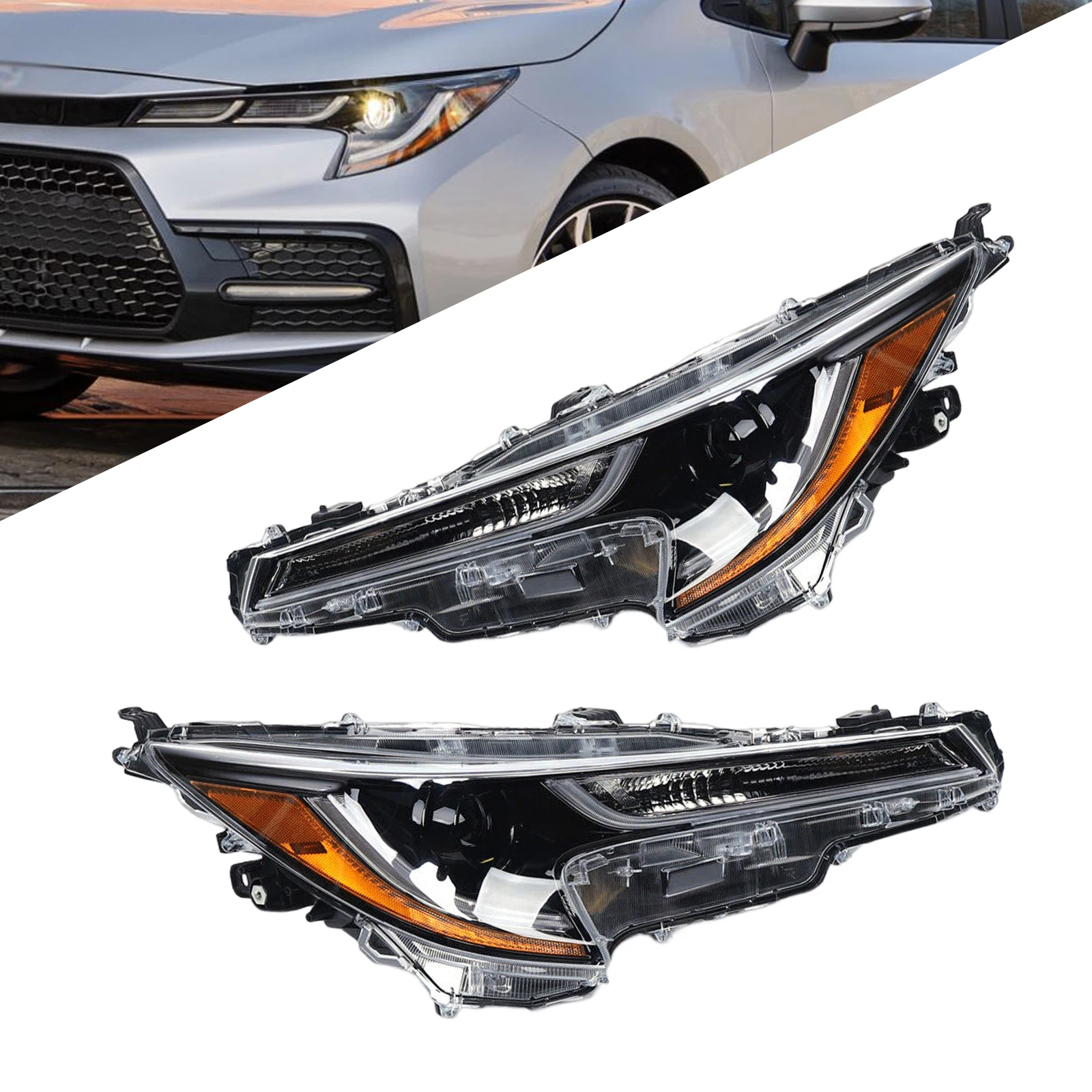 

[Left or Right] Side Headlight HeadLamp For 2020 2021 Toyota Corolla L LE Auto LED Headlights Car Accessories