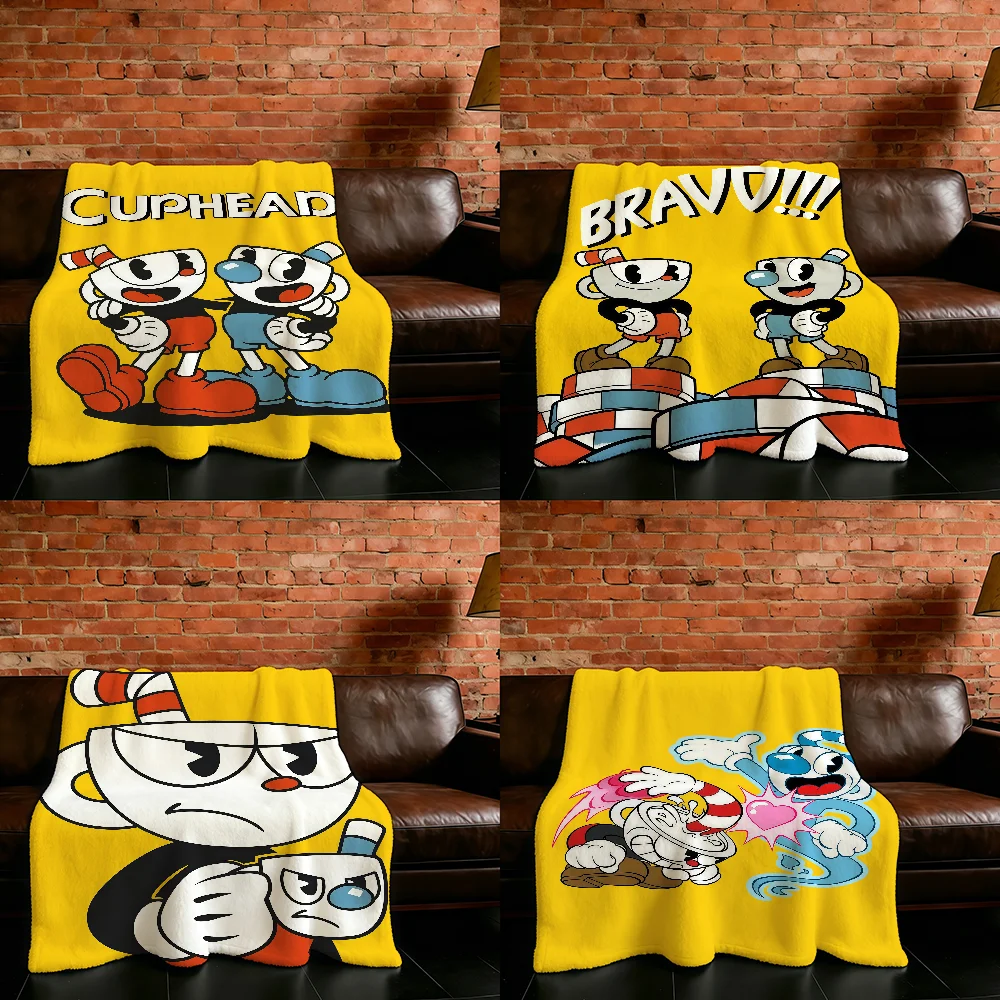 Classic Game C-Cuphead-ES Blanket Flannel Warm Soft Throw Blanket For Room Sofa Childish Birthday Gifts
