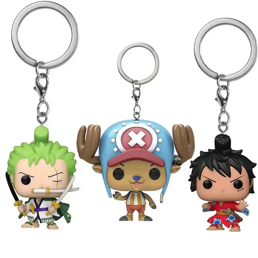 Llavero Funko Anime Tony Chopper Roronoa Zoro Luffy Taro, Colgante de Moda para Bolsos y Coches, Muñeco de Dibujos Animados, Regalo para Amigos
