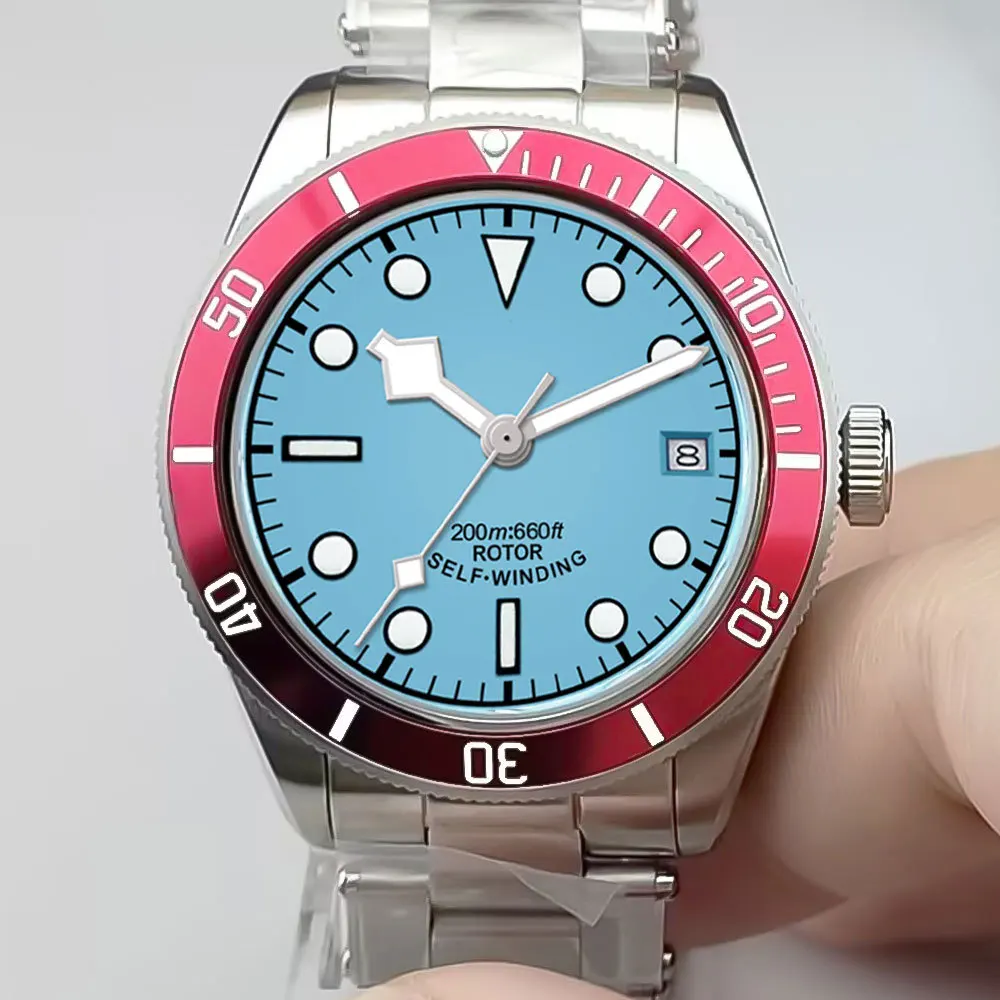 Sapphire crystal glass mirror diving watch waterproof luminous men's watch