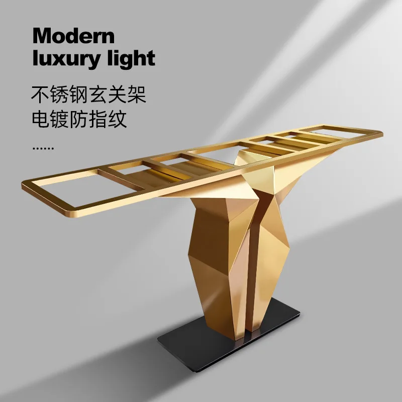 Light luxury wrought iron stainless steel porch table leg bracket electroplating anti-fingerprint 304 steel table foot bracket