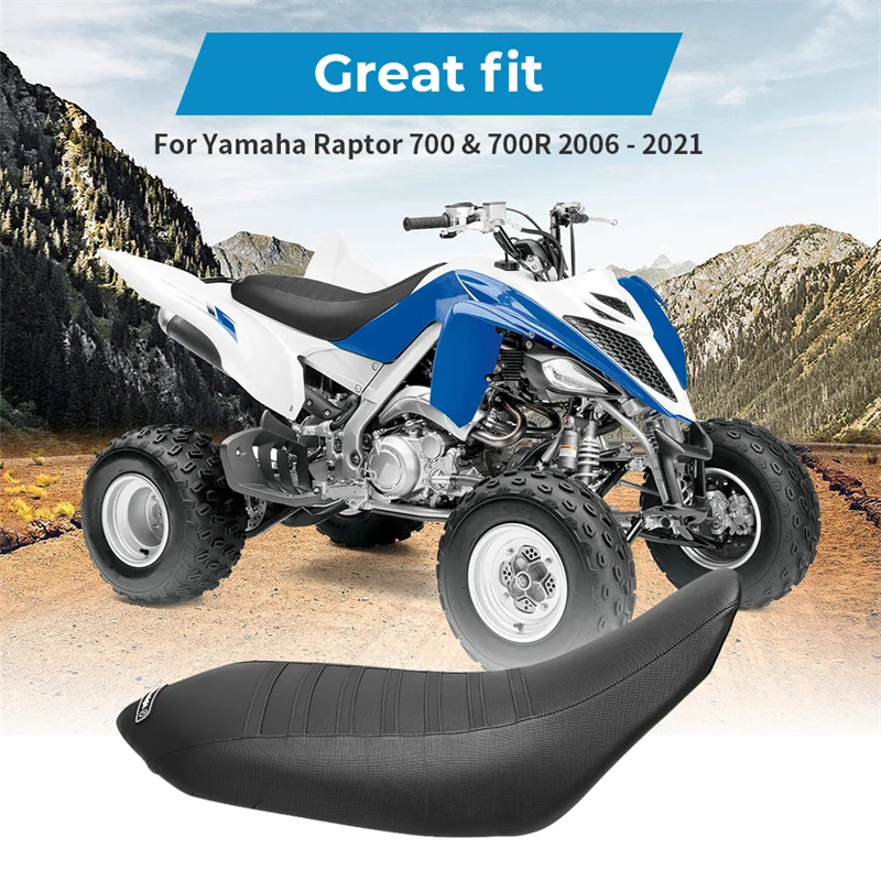 PVC Gripper Seat Cover Anti-slip Grain Pattern Cover For Yamaha Raptor 700 YFM700 R 2006 - 2021 Gripper with Gripper Ribs Covers