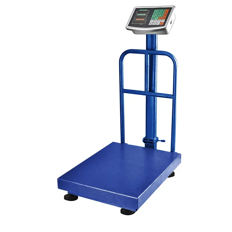 For Commercial Electronic Table Scale with Steel Head and Guardrail 100kg 300kg Heavy Duty Platform Weighing Scale for