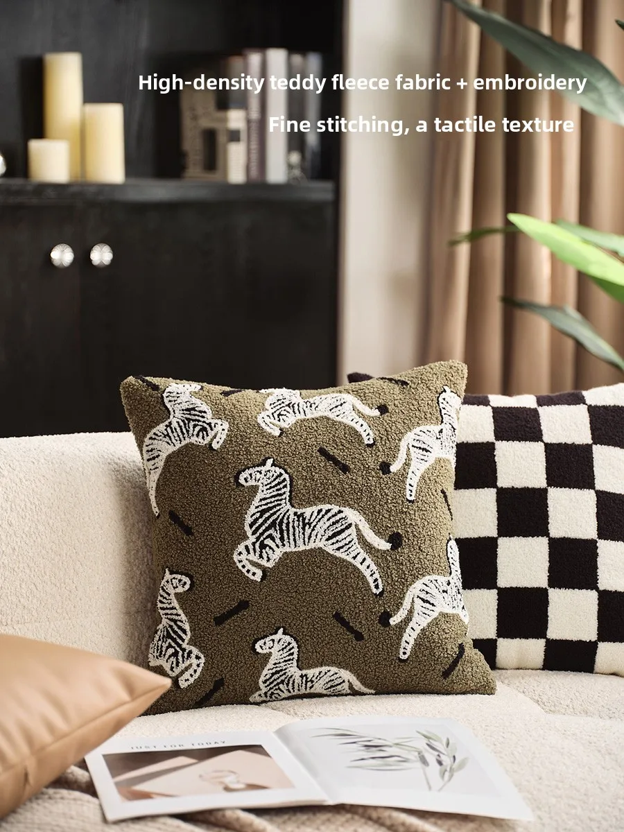 

Retro Themed Sofa Pillowcase Luxury Living Room Square Polyester Fiber Mixed Fabric Cover Cuion Sve