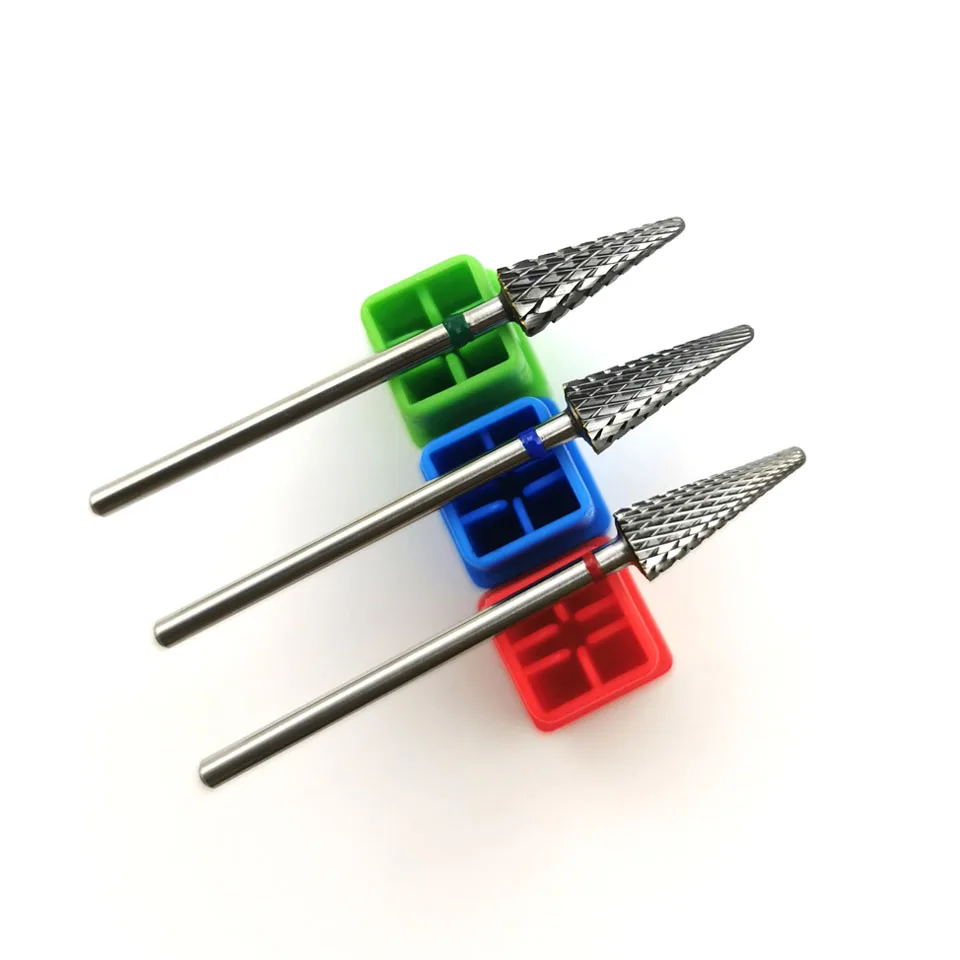 HYTOOS-Foret à Ongles en Forme de Cône, Fraise en Carbure pour Manucure, Fraise à Distance, Accessoires pour Perceuse Électrique
