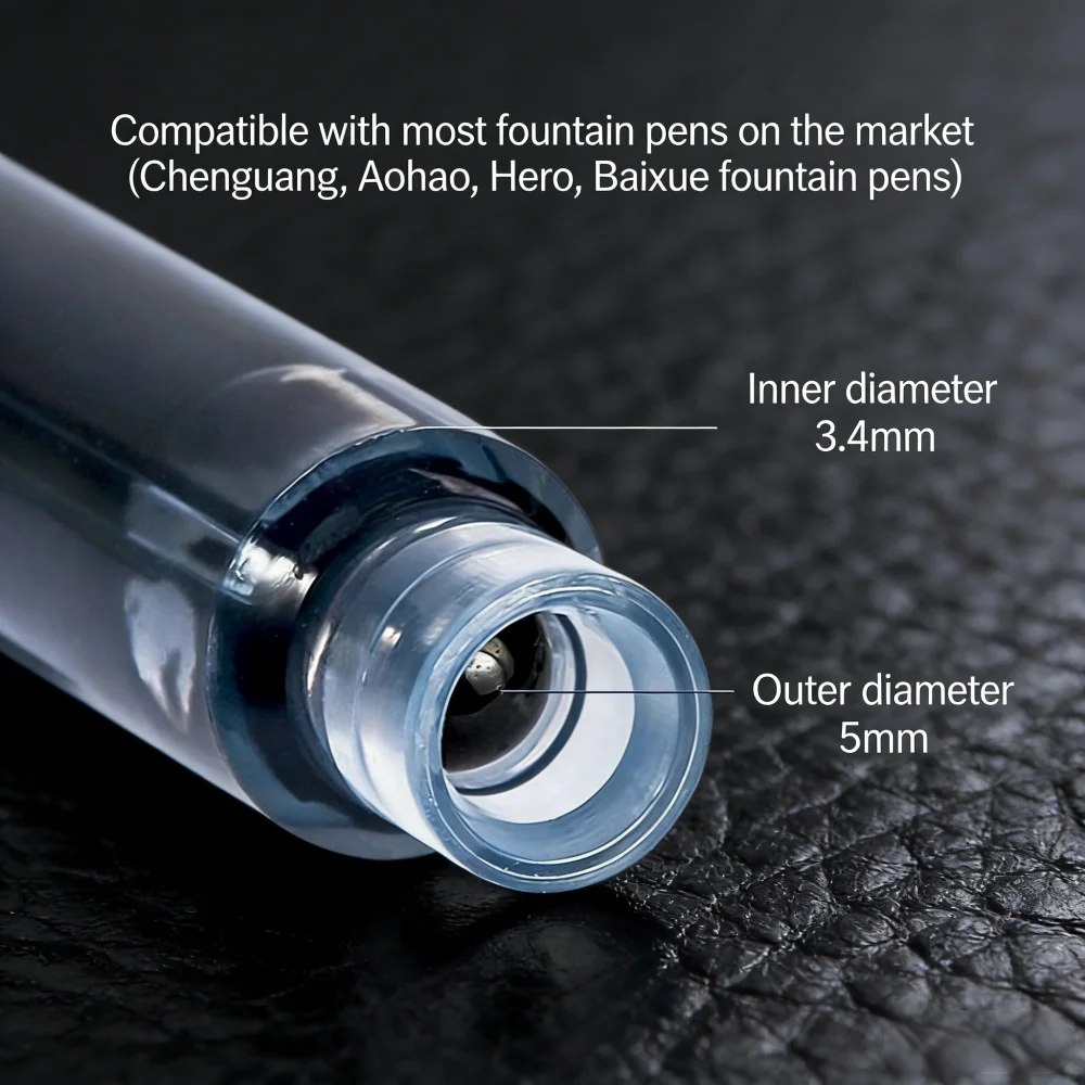 Nouveau sac d'encre calibre 3.4/2.6 pour stylo-plume, sac d'encre bleu-noir remplaçable pour stylos, fournitures de bureau et scolaires pour Hero