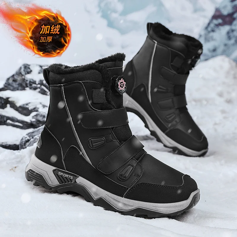 2024 New Men High Top Snow Boots Winter Thermal Women Outdoor Boots Comfortable Convenient Walking Shoes Non Slip Hiking Shoes