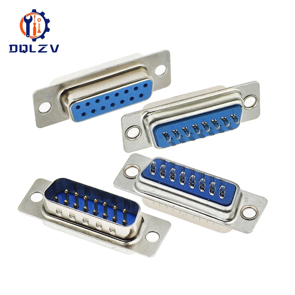 5PCS D-SUB 9 15 25 37 Pin Male Female Solder Type Connector DIP Straight Mount Serial Port Adapter 2 Rows DB9 DB15 DB25 DB37