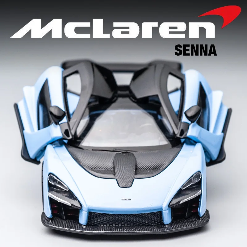 1:32 McLaren Senna Alloy Car Model Sound and Light Pull Back Children's Toy Collectibles Birthday Gift